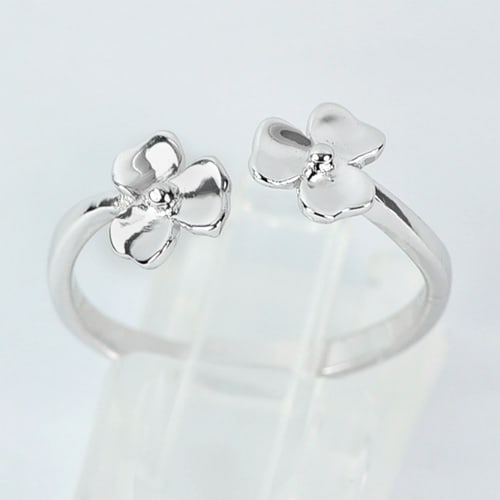 925 Sterling Silver Ring Jewelry Size 8 Design Flower 1.66 Grams (1 of 3)