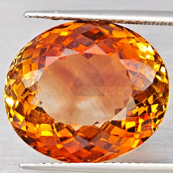 Natural Imperial Topaz 22.68 Ct. Oval Shape 17.5 x 15.5 Mm Gemstone From Brazil (1 of 3)