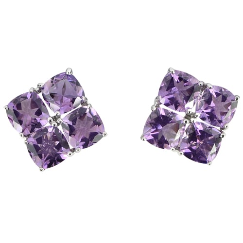 Natural Purple Amethyst 925 Sterling Silver Earrings Jewelry 9.71 Grams (1 of 3)