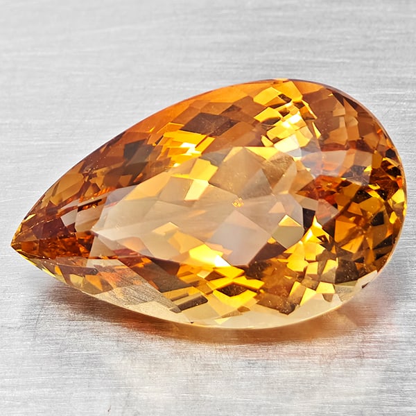 Natural Imperial Topaz 17.50 Ct. Pear Shape 20 x 12.4 Mm Gemstone From Brazil (1 of 3)