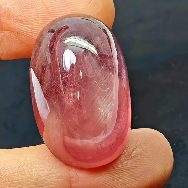 Natural Pink Red Ruby 65.64 Ct. Oval Cabochon Shape 27 x 17 Mm Gemstone from Madagascar (1 of 3)