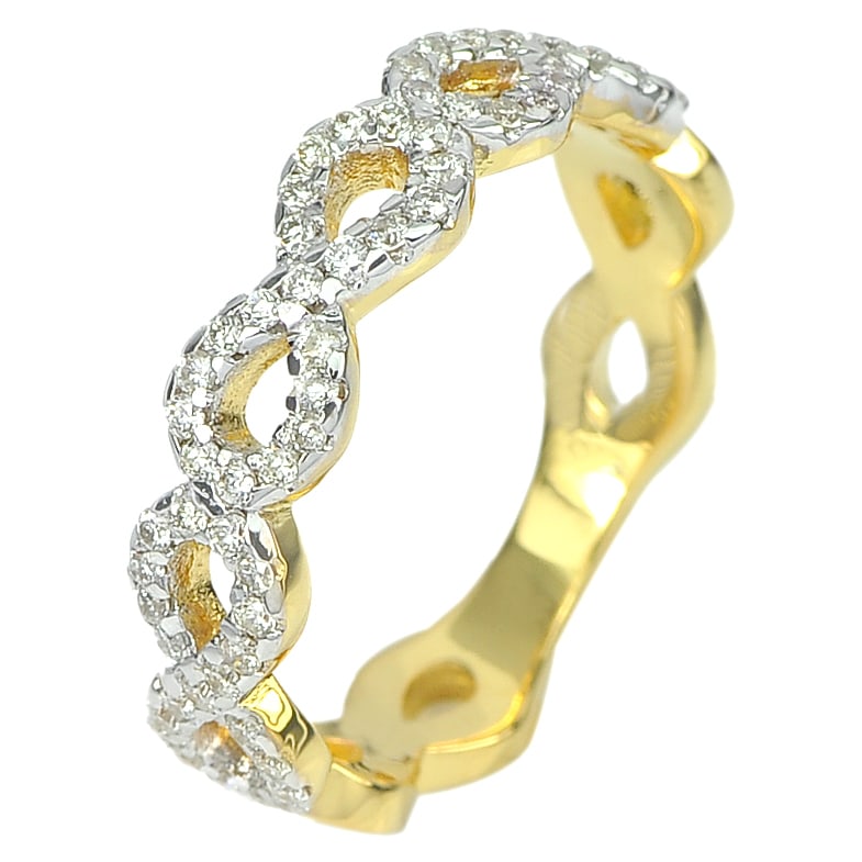 Natural Diamond 0.29 Ct. 18K Yellow Gold Ring Jewelry 3.29 Grams Size 5.5 (1 of 3)