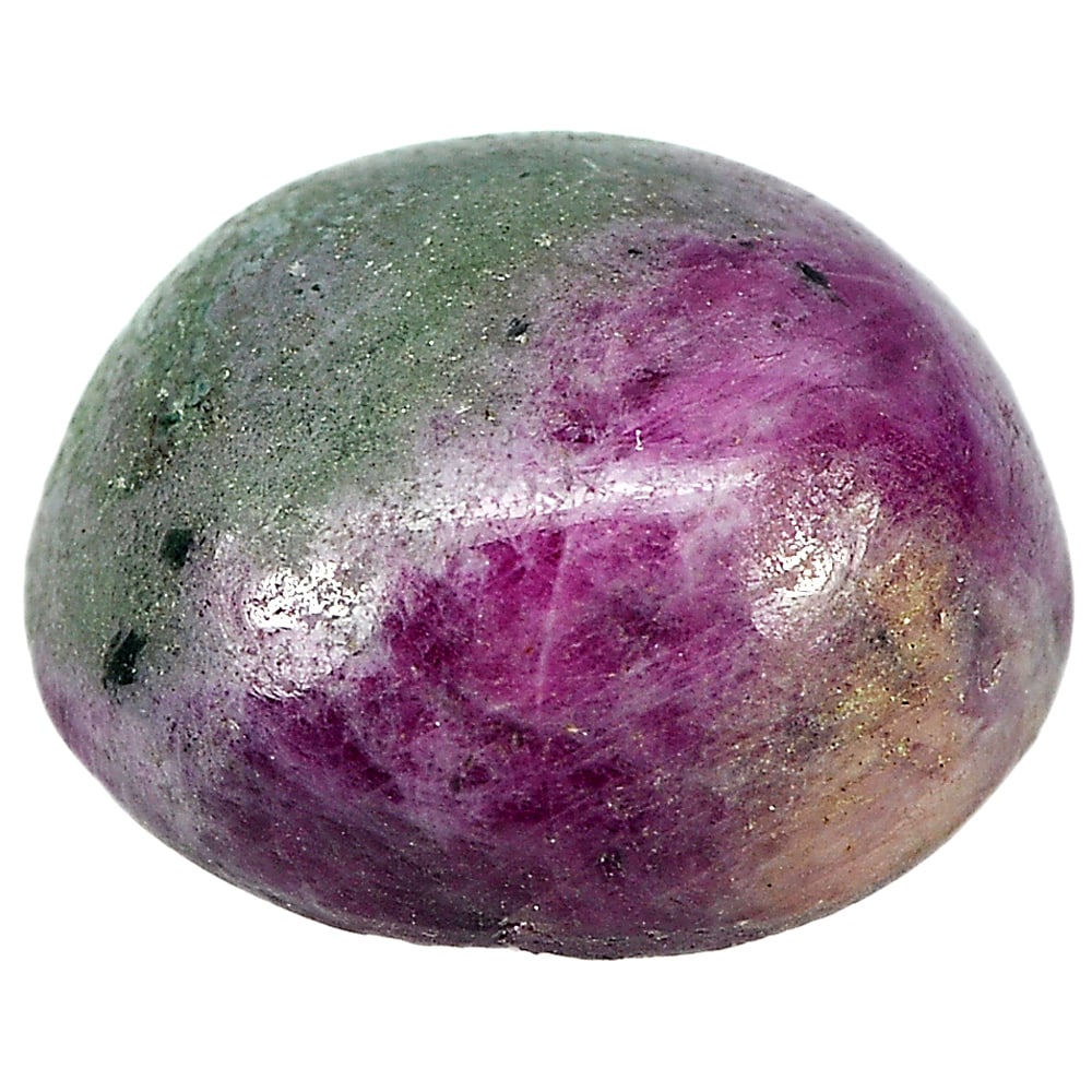 Natural Zoisite Red Green Ruby 22.53 Ct. Oval Cabochon 17.5 x 16 Mm. Gemstone From Madagascar (1 of 3)