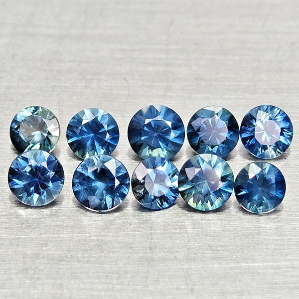 Natural Blue Sapphire 0.89 Ct. 10 Pcs. Round Diamond Cut 2.7 Mm. Gemstones from Madagascar (1 of 3)