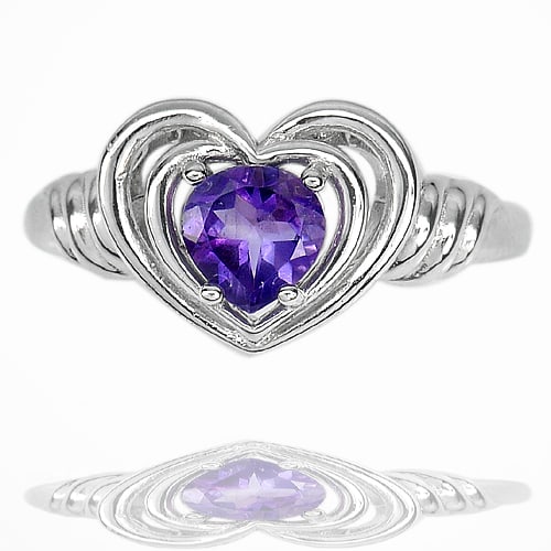 Natural Purple Amethyst 925 Sterling Silver Ring Jewelry 3.96 Grams Size 7 (1 of 3)