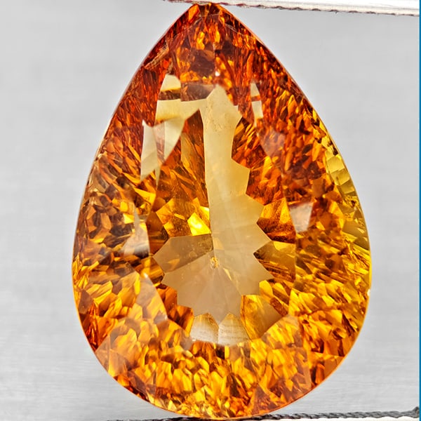 Natural Imperial Topaz 19.86 Ct. Pear Concave Cut 19.4 x 14 Mm Gemstone From Brazil (1 of 3)