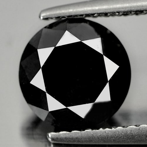 Natural Black Loose Diamond 2.58 Ct. Round Brilliant Cut 7.7 Mm. From Belgium: Product ID: 802102626 Product Name: Natural Natural Diamond Weight: 2.58 CT. Size: 7.7 x 7.7 x 6.1 MM. Shape: Round Brilliant Cut Color: Black Clarity:Opaque Luster: Good Gems Origin: Belgium Treatmen