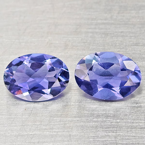 Natural Violetish Blue Iolite 1.23 Ct. 2 Pcs Oval Shape 7 x 5 Mm Gemstones From Madagascar (1 of 3)