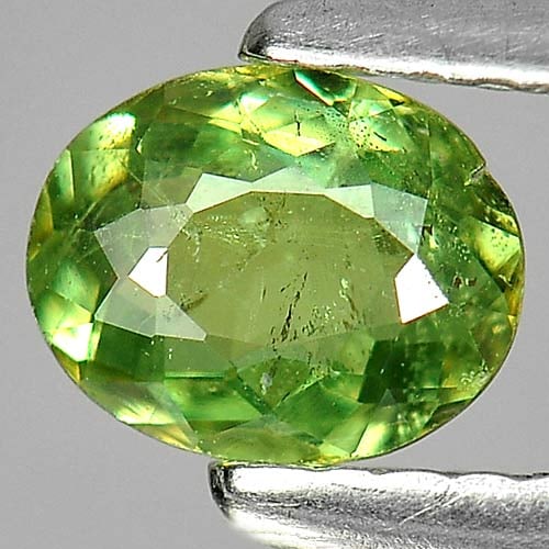 Natural Green Demantoid Garnet 0.64 Ct. Oval Shape 6.1 x 4.9 Mm. Gemstone From Madagascar (1 of 3)