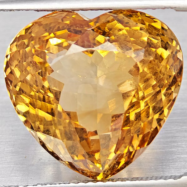 Natural Imperial Topaz 21.98 Ct. Heart Shape 16.1 x 15.5 Mm Gemstone From Brazil (1 of 3)