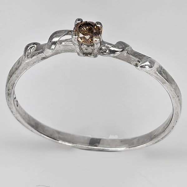 925 Sterling Silver Ring Jewelry 1.60 Grams With Natural Diamond 0.09 Ct. Size 6.5 (1 of 3)