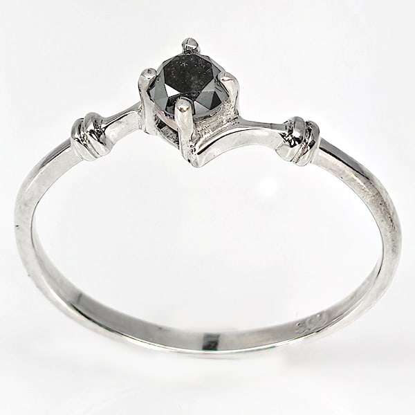 925 Sterling Silver Ring Jewelry 0.93 Grams With Natural Diamond 0.22 Ct. Size 6.75 (1 of 3)