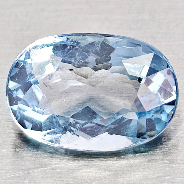 Natural Light Blue Aquamarine 1.33 Ct. Oval Shape 8.7 x 6 Mm Gemstone From Brazil (1 of 3)