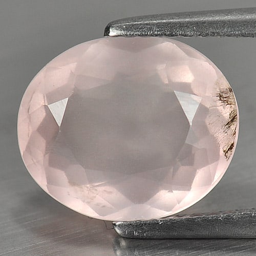 Natural Rose Pink Quartz 3.53 Ct. Oval Shape 11.5 x 9.6 Mm. Gemstone From Brazil (1 of 3)
