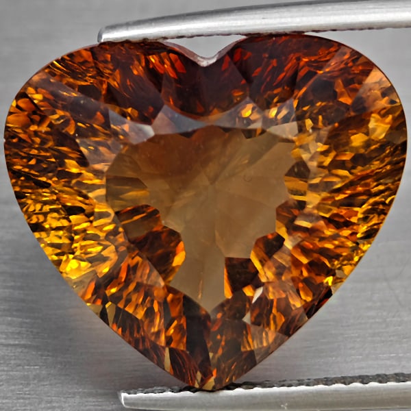 Natural Imperial Topaz 23.24 Ct. Heart Concave Cut 19.1 x 11.1 Mm Gemstone From Brazil (1 of 3)