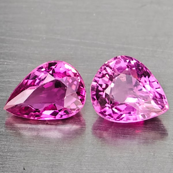 Natural Pink Tourmaline 0.99 Ct. 2 Pcs Pear Shape 5.9 x 5 Mm Gemstone From Nigeria (1 of 3)