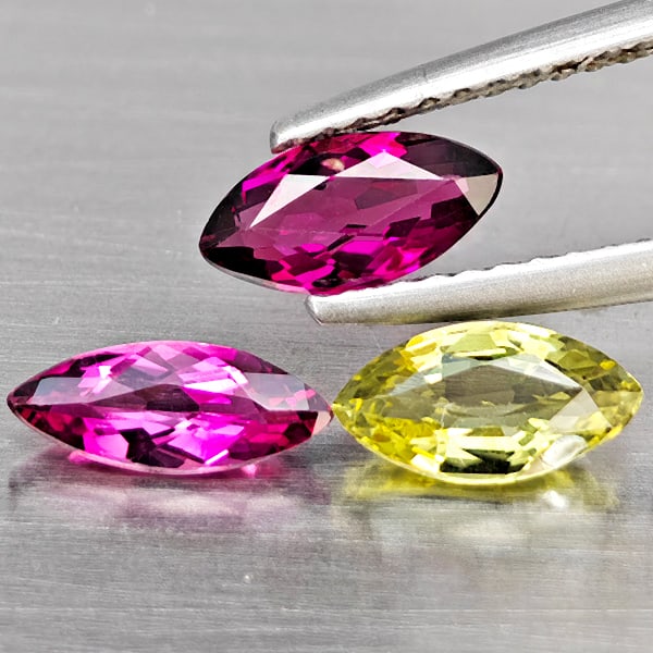 Natural Fancy Color Tourmaline 1.52 Ct. 3 Pcs Marquise Shape Gemstone from Nigeria (1 of 3)