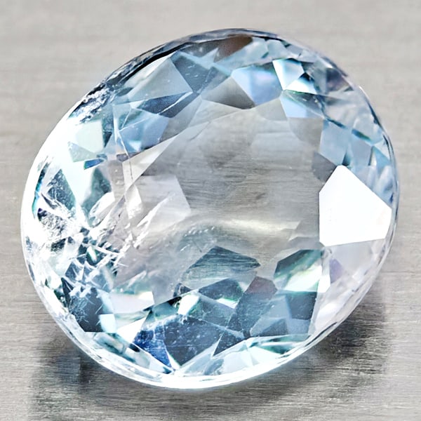 Natural Baby Blue Aquamarine 0.92 Ct. Oval Shape 6.9 x 6.1 Mm Gemstone From Brazil (1 of 3)