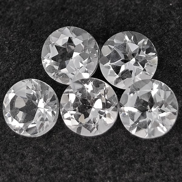 Natural White Topaz 5.60 Ct. 5 Pcs Round Shape 6.3 Mm Gemstone from Brazil (1 of 3)