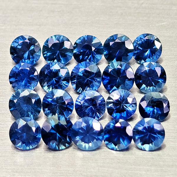 Natural Blue Sapphire 1.41 Ct. 20 Pcs. Round Diamond Cut 2.6 Mm. Gemstones From Madagascar (1 of 3)