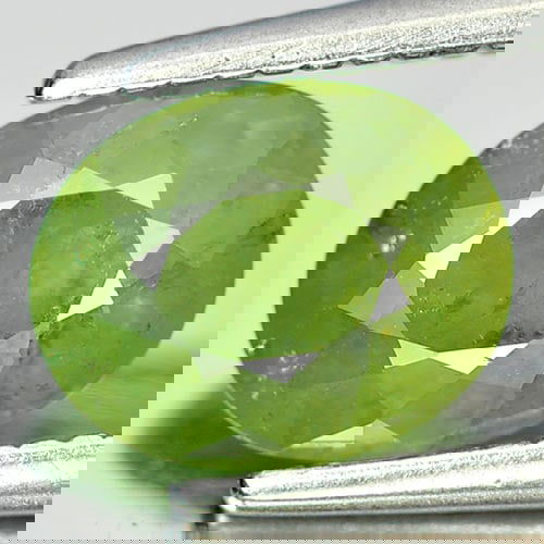 Natural Green Demantoid Garnet 1.35 Ct. Oval Shape 7.4 x 5.9 Mm Gemstone From Madagascar (1 of 3)