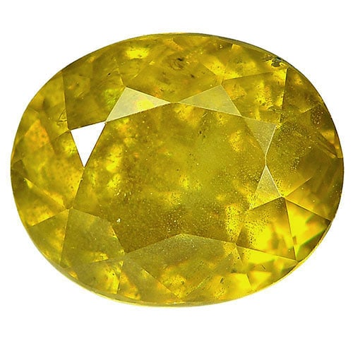 Natural Multi Color Titanium Sphene With Rainbow Spark 2.38 Ct. Oval Shape 8.5 x 7.1 Mm Gemstone (1 of 3)
