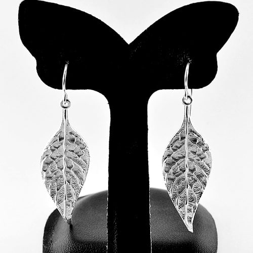 925 Sterling Silver Earrings Jewelry 7.88 Grams. Lovely Leaf Design (1 of 3)