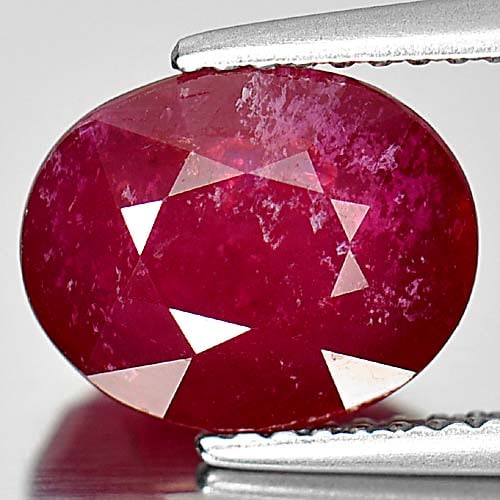 Natural Purplish Red Ruby 4.09 Ct. Oval Shape 10.2 x 8.3 Mm. Gemstone From Madagascar (1 of 3)