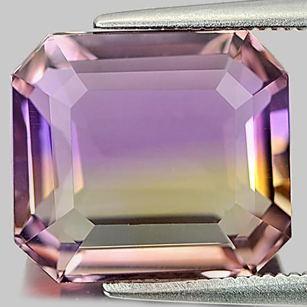 Natural Bi Color Ametrine 8.63 Ct. Clean Octagon 12.8 x 11.4 Mm. Gemstone From Bolivia (1 of 3)