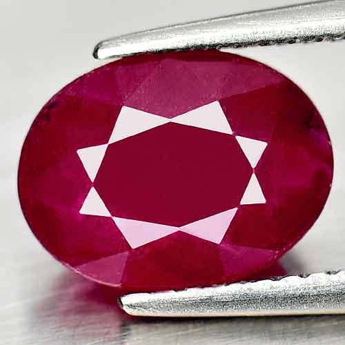 Natural Purplish Red Ruby 3.51 Ct. Oval Shape 9.8 x 7.5 Mm Gemstone from Madagascar (1 of 1)