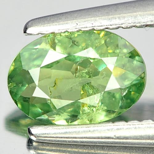 Natural Green Demantoid Garnet 0.50 Ct. Oval Shape 6.2 x 4.3 Mm Gemstone from Madagascar (1 of 3)