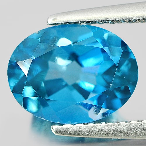 Natural London Blue Topaz 2.71 Ct. Oval Shape 9 x 7 Mm Gemstone From Brazil (1 of 3)