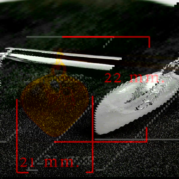 Natural Honey Jade 30.68 Ct. Heart Nickel Pendant 22 x 21 Mm. Gemstone From Thailand (1 of 3)