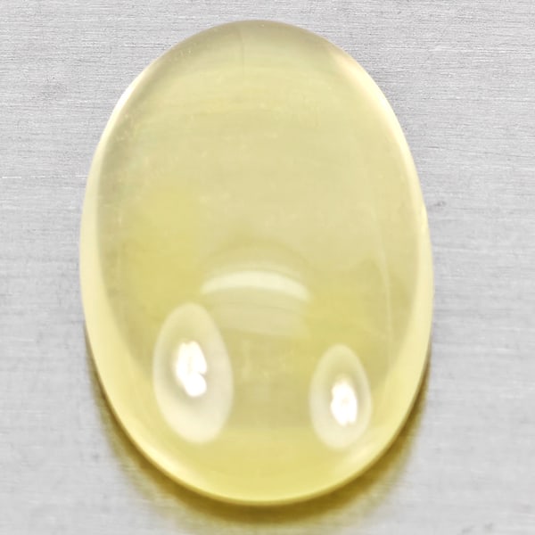 Natural Yellow Lemon Quartz 9.26 Ct.Oval Cabochon Shape 11.3 x 8.2 Mm Gemstone From Brazil (1 of 3)