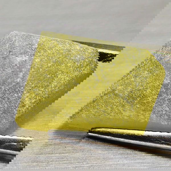 Natural Yellow Green Sphene 13.36 Ct. Rough Baguette Shape 14 x 10.3 Mm Gemstone From Madagascar (1 of 3)