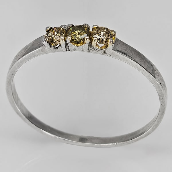 925 Sterling Silver Ring Jewelry 1.51 Grams With Natural Diamond 0.18 Ct. Size 6.5 (1 of 3)