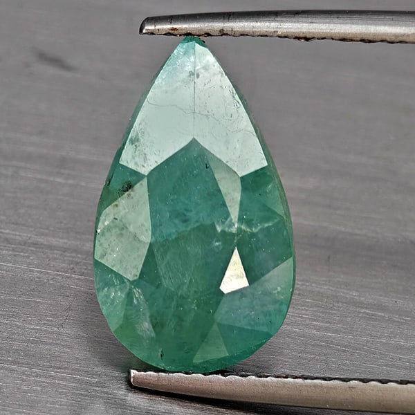 Natural Green Blueish Grandidierite 5.70 Ct. Pear Shape 15.5 x 9.3 Mm Gemstone From Madagascar (1 of 3)