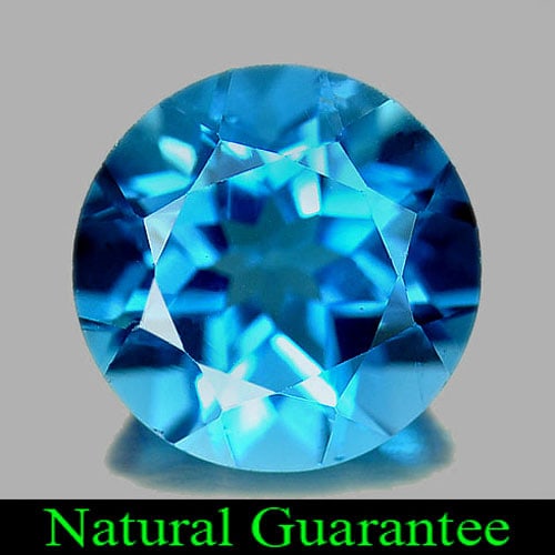 3.86 Ct. Round Shape Natural Gem Swiss Blue Topaz Size 9.3 x 9.3 Mm. (1 of 3)
