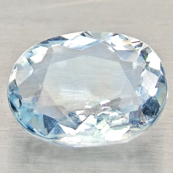 Natural Baby Blue Aquamarine 1.38 Ct. Oval Shape 8.3 x 6.4 Mm Gemstone From Brazil (1 of 3)