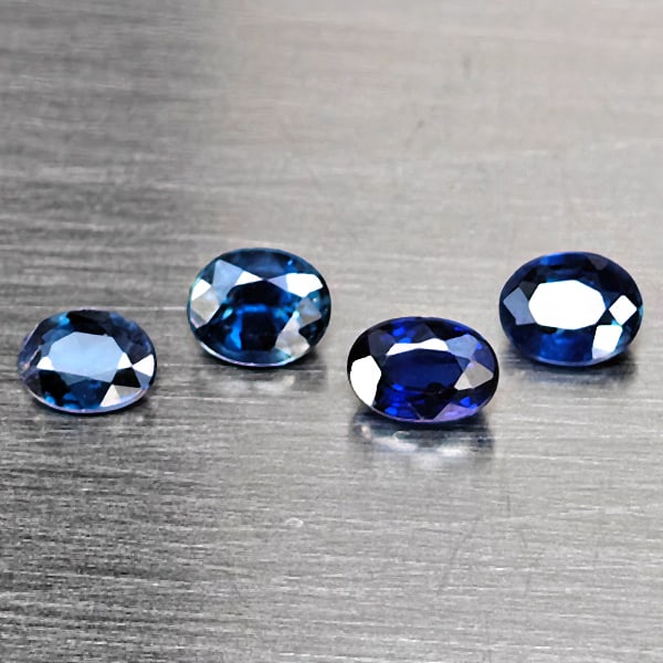 Natural Blue Sapphire 0.62 Ct. 4 Pcs Oval Shape 3.5 x 3 Mm Gemstone from Madagascar (1 of 3)