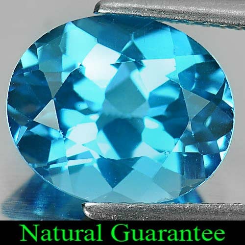 Natural Swiss Blue Topaz 5.98 Ct. Oval Shape 12 x 10 Mm Gemstone from Brazil (1 of 3)