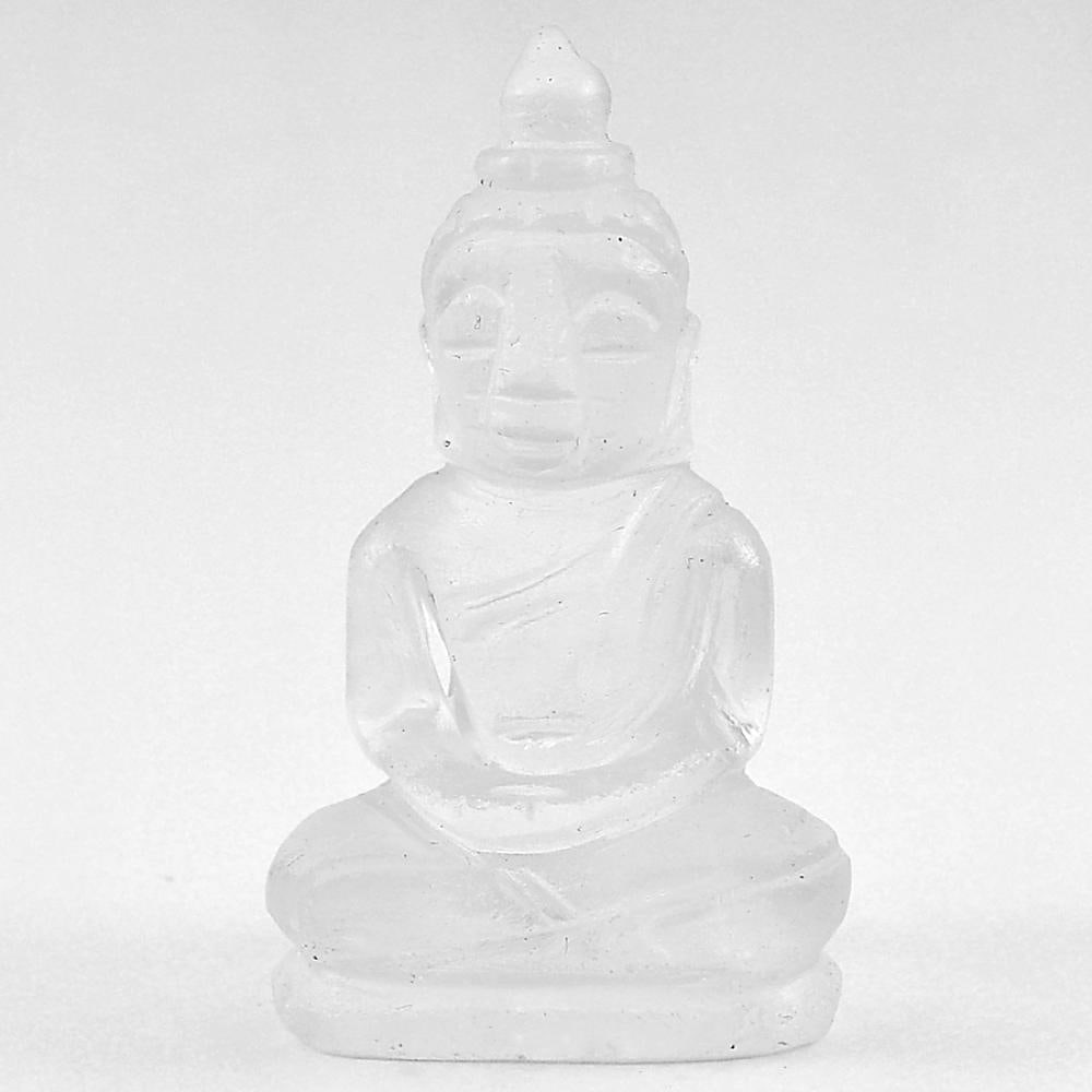 Natural White Quartz 55.99 Ct. Buddha Carving 38 x 21 Mm. Gemstone From Thailand (1 of 3)