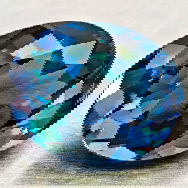 Natural London Blue Topaz 3.22 Ct. Oval Shape 9.9 x 8.8 Mm Gemstone From Brazil (1 of 3)