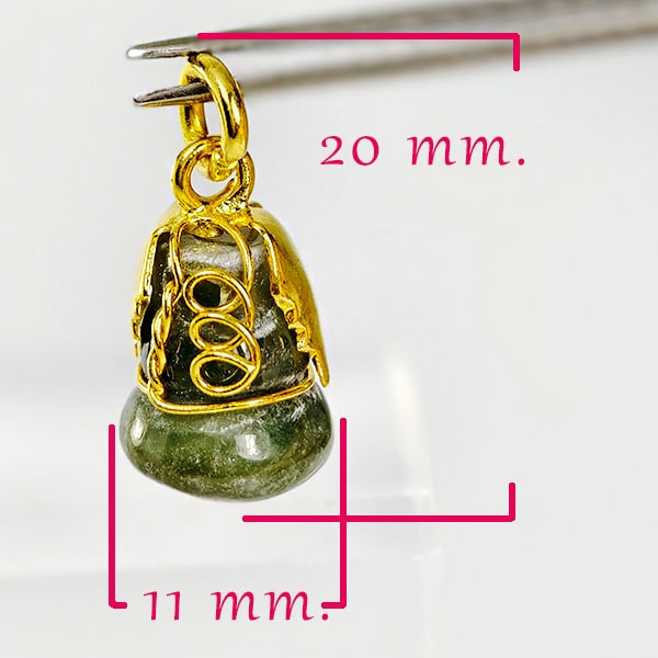 Natural Green Jade 16.25 Ct. Calabash Nickel Pendant 20 x 11 Mm. (1 of 3)