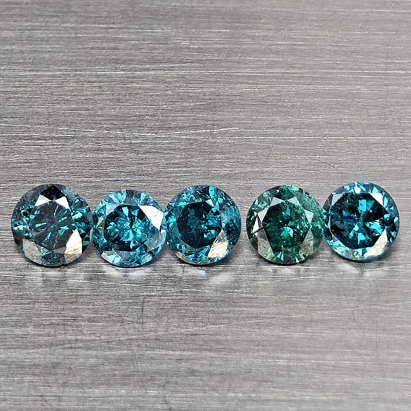 Natural Blue Loose Diamond 0.45 Ct. 5 Pcs Round Diamond Cut 2.8 Mm: Product ID: 502100551 Product Name: Natural Natural Diamond Weight: 0.45 CT. Size: 2.8 x 2.8 x 1.8 MM. Shape: Round Diamond Cut Color: Blue Clarity:SI1 Luster: Good Gems Origin: Belgium Treatment: Tre