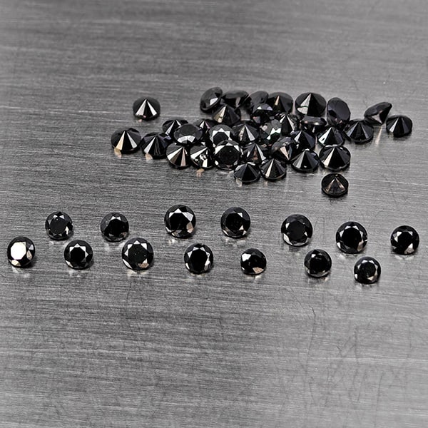 Natural Black Diamond 1.18 Ct. 50 Pcs Round Diamond Cut 1.8 Mm (1 of 3)