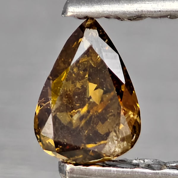 Natural Yellow Fancy Color Loose Diamond 0.14 Ct. Pear Shape 4.1 x 3 Mm From Belgium (1 of 3)