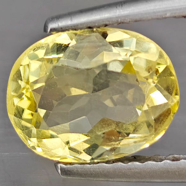 Natural Yellow Beryl 1.97 Ct. Oval Shape 9 x 7.2 Mm Gemstone From Brazil (1 of 3)