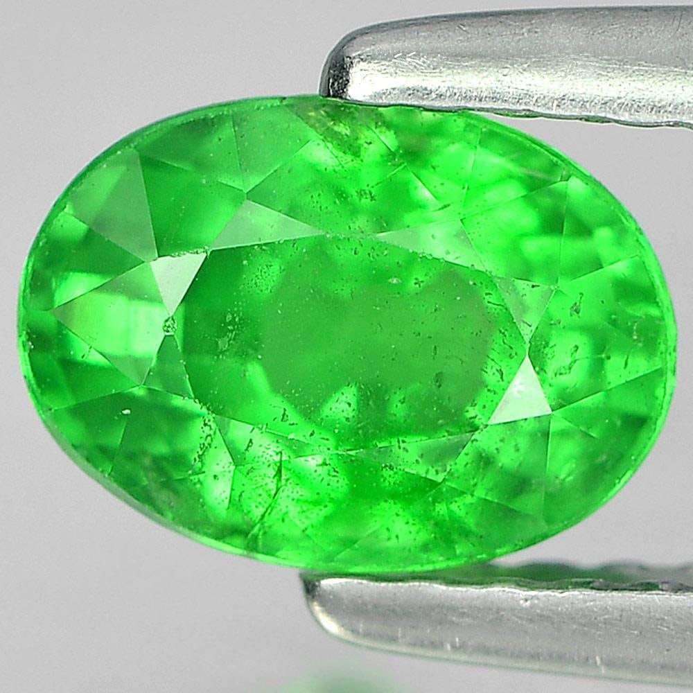 Natural Green Tsavorite Garnet 1.38 Ct. Oval Shape 7.3 x 5.3 Mm. Gemstone Unheated From Tanzania (1 of 3)