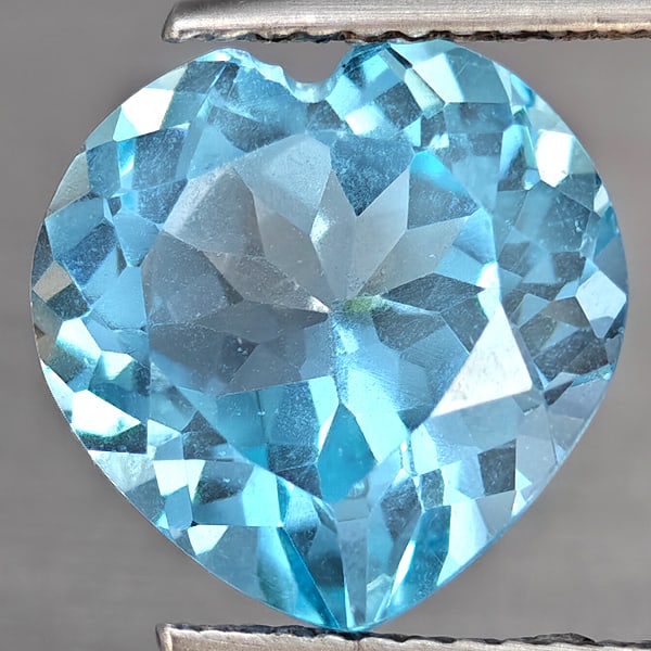 Natural Baby Blue Topaz 5.41 Ct. Heart Shape 11.2 Mm Gemstone From Brazil (1 of 3)